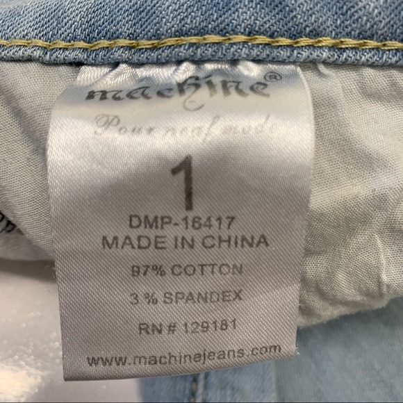 Machine Jeans Woman Size 1 Low Rise  Ripped Skinny Tapered Leg‎ Y2K Blue Light - Picture 8 of 10